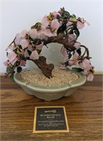 Glass Flower Bonzai in Ceramic Planter Base