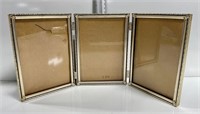 Mid Century Tri Fold Picture Frames Etched Detail