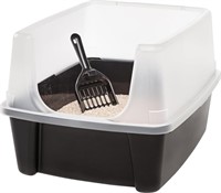 IRIS USA Open Top Cat Litter Tray with Scoop