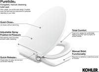 KOHLER K-5724-0 Puretide Elongated Manual Bidet