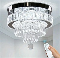 Crystal Chandeliers, 11.8" Dimmable LED Flush Moun