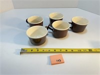 6 Royal China Cavalier Monterey Brown Tea Cups