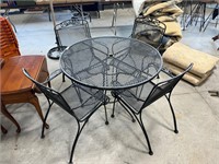 Wrought Iron Patio Set: Table & 4 Chairs