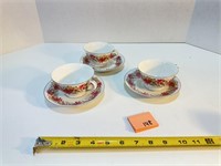 3 Noritake Cup and Saucers