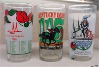 3 KENTUCKY GLASSES 1986 1989 1990