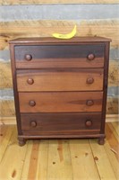 Antique 4-Drawer Walnut Chest