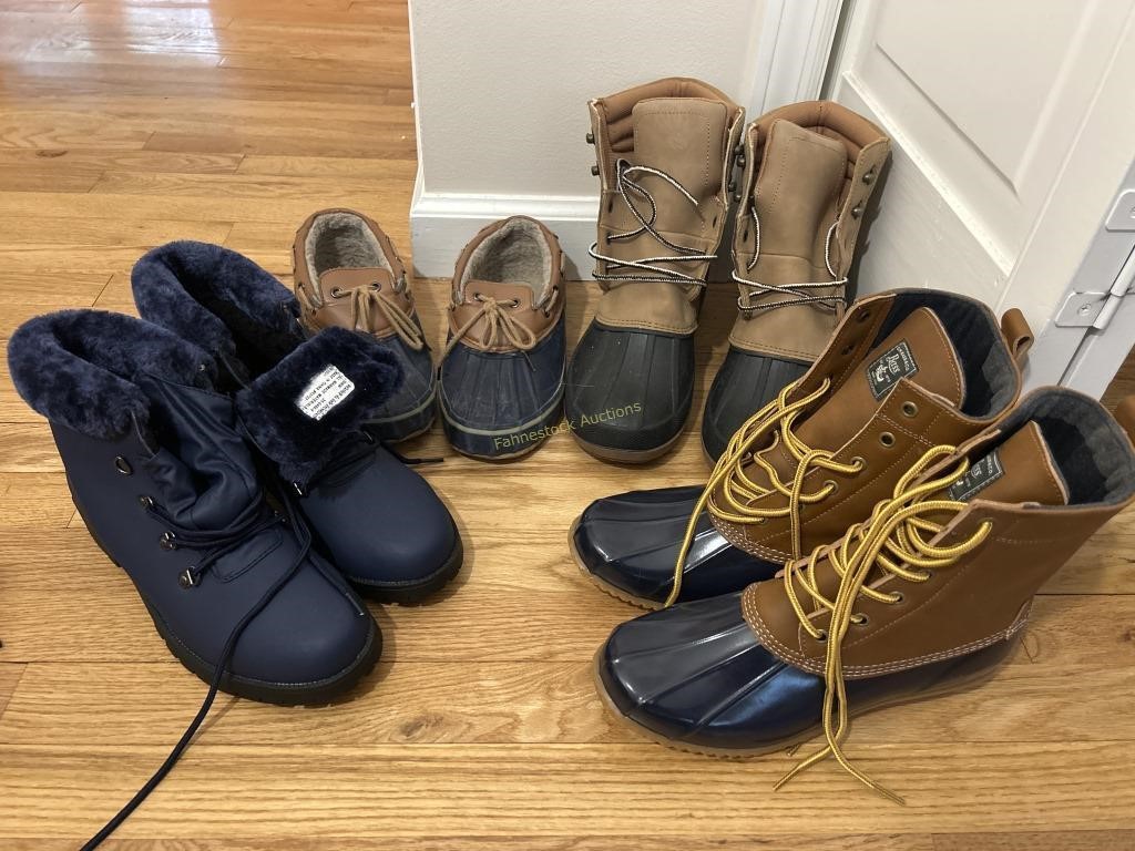 4 Pairs Boots and Shoes. 3 New. Bass, Goodie