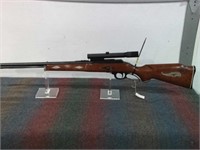MARLIN M-57 .22 LEVER ACTION W/ SCOPE AND INLAY