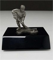 Canadian Pewter Hockey Player Mounted on Black