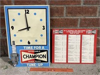 Original CHAMPION SPARK PLUGS Clock - Not Checked