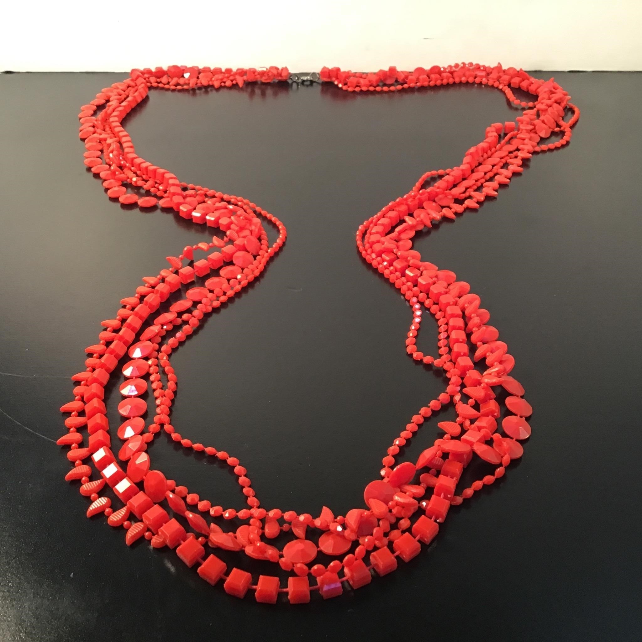 HIPPIE MODERN 4 STRAND CELLULOID NECKLACE