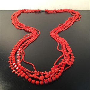 HIPPIE MODERN 4 STRAND CELLULOID NECKLACE