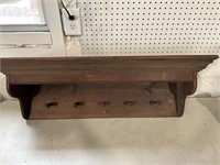 Wooden Hanging Shelf & Coat Rack