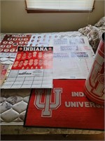 IU Men's basketball items- posters, trash can,