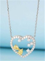 Natural Yellow Diamond Necklace 18K Gold