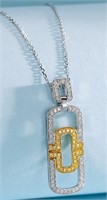 Natural Yellow Diamond Necklace 18K Gold