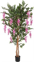 THE BLOOM TIMES 6ft Fake Wisteria Tree Artificial