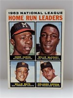 1964 Topps #9 HR LDRS Aaron,McCovey,Mays HOFrs