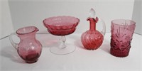 Assorted Vintage Cranberry Glass