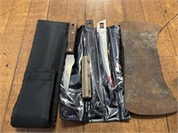 KNIVES & VINTAGE AXE HEAD