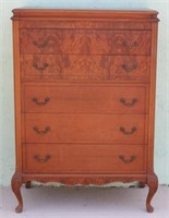 EARLY 20TH C. FRENCH WALNUT TALL CHEST, 5