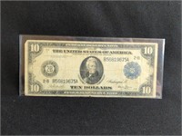 SERIES 1914 $10 BLUE SEAL LARGE NOTE