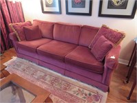 A Contemporary Velour Three Cushion Sofa