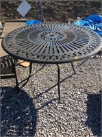 Cast aluminum patio table ornate
