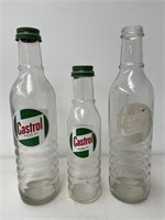 3 x CASTROL Motor Oil Bottles