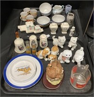 Bone China Teacups, Kitten Figurines, Adv Poconos.