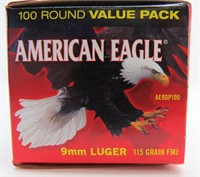 (100) rds AMERICAN EAGLE 9mm Luger Cartridges