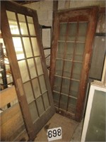 3 oak doors with 15 glass panels