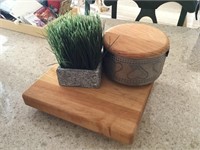 Wood Block, Grass & Tin