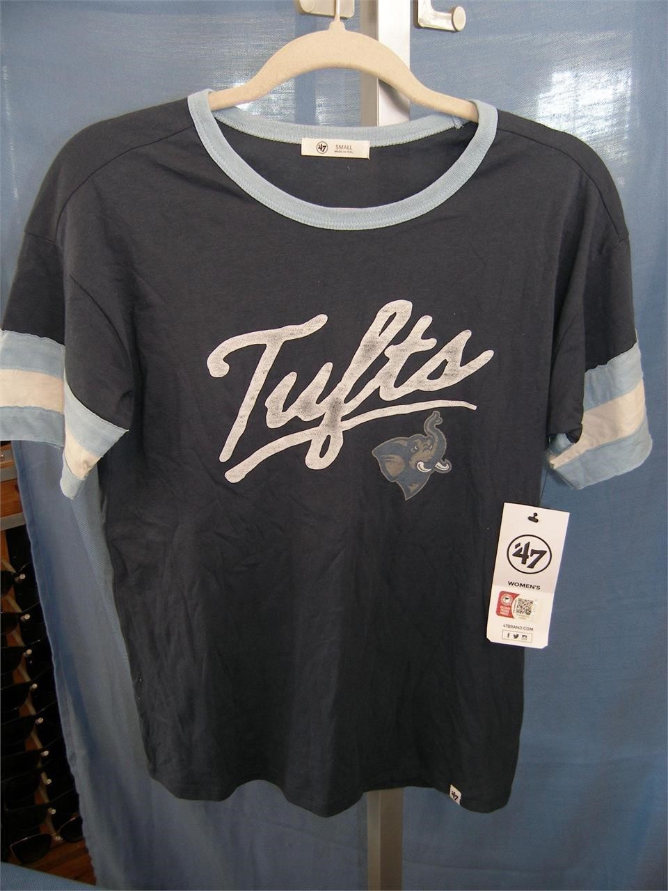 47 BRAND Tufts Logo T-Shirt, Blue/Wht, Ladies S