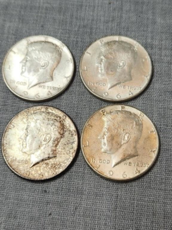 4-1964 Kennedy Half Dollars