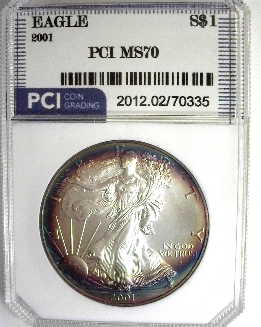2001 Silver Eagle MS70 LISTS $1200