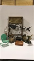 Decorative fish figurine collection with antique
