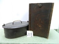 Early Decorated Candle Box & Large Tina Box