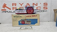 Musical Show Boat with Box, Vintage, Battery
