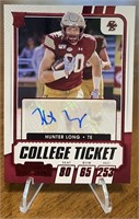 Hunter Long 2021 College Ticket RC Auto