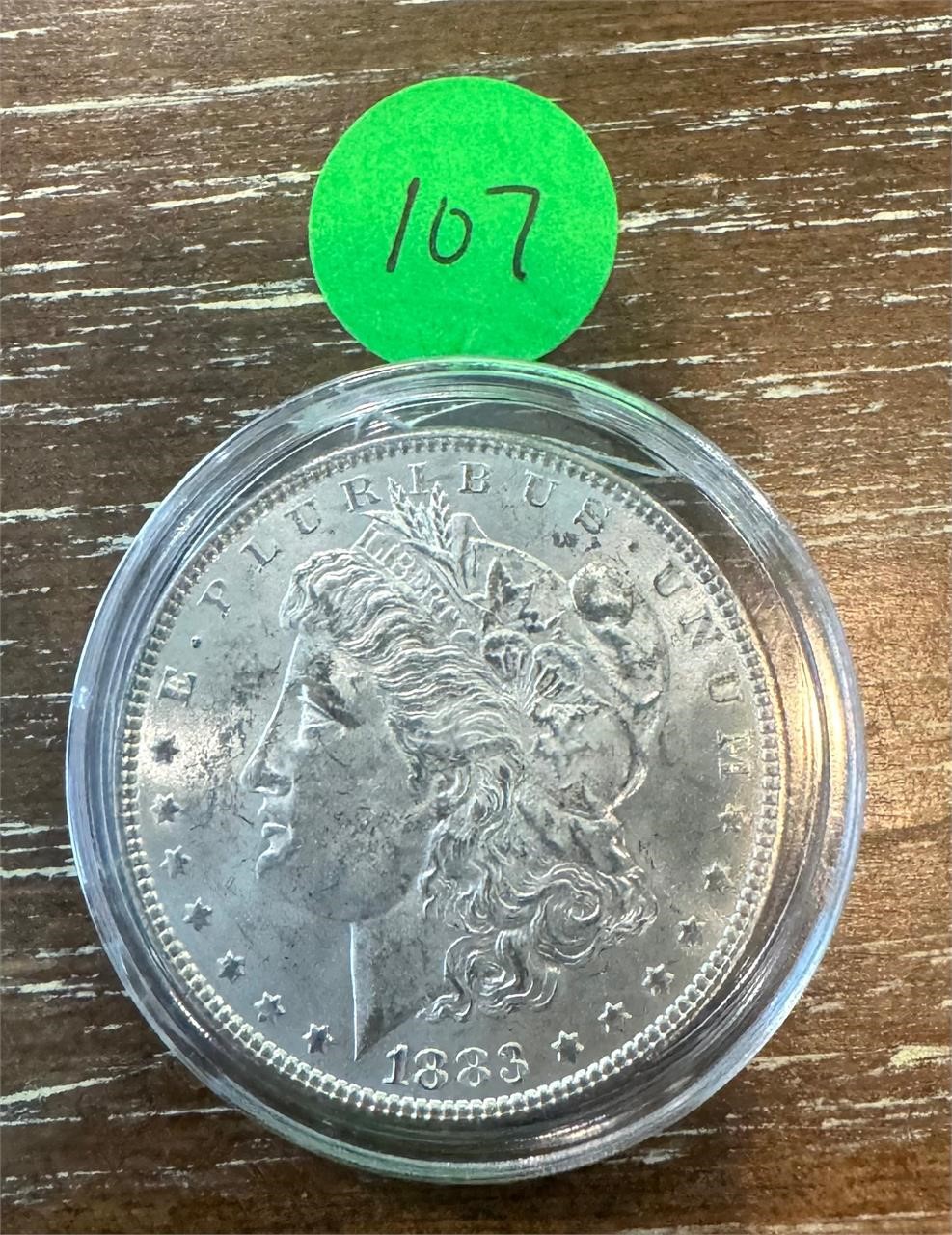 Circa 1883 BRILLIANT UNCIRCULATED Silver Dollar