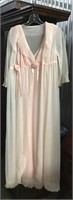 VINTAGE PINK LONG GOWN AND HOUSECOAT MEDIUM