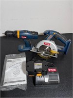 Ryobi Charger,Battery,Circular Saw and Drill