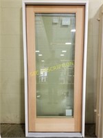 36" full view right hand pine exterior door