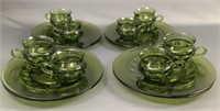 Indiana Glass Green Kings Crown Luncheon Sets