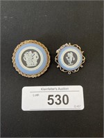 12K Gold Filled Wedgwood Brooches.