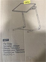 Black TV Tray with pull out cup holder