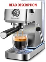 Cozeemax Espresso Machine  20Bar - Steel