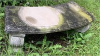 Vintage Crescent Stone Cast Stone Garden Bench