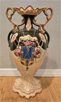 Large England Double Handled Floral Vase